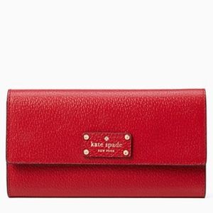 NWT !KATE SPADE Wellesley Hot Chili LEATHER Wallet